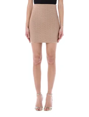 Balmain High Waist Monogram Mini Skirt