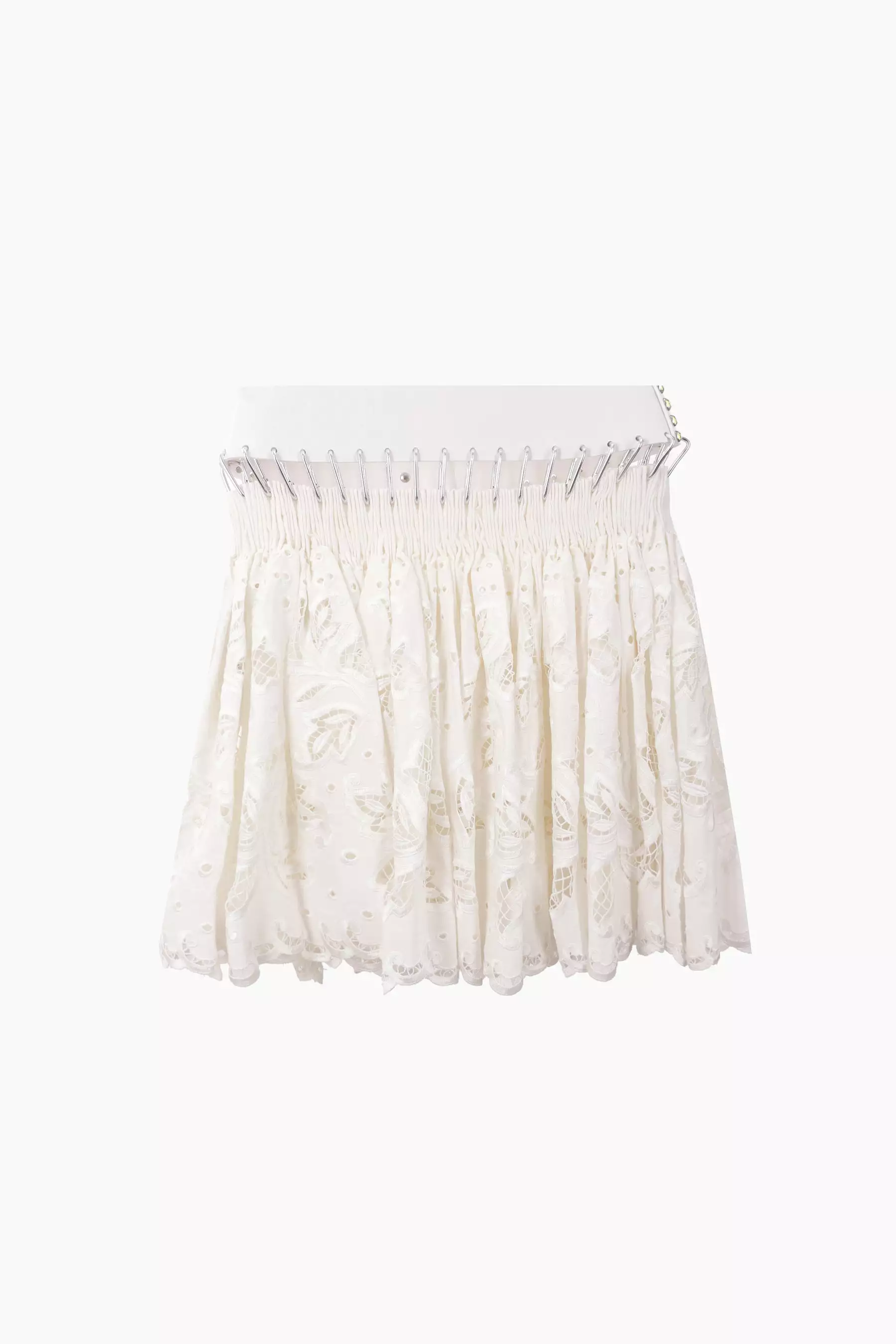 Barley lace miniskirt with belt