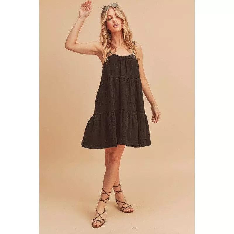 Black Tiered Sleeveless Dress