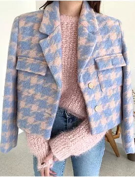 Blue And Pink Tweed Jacket