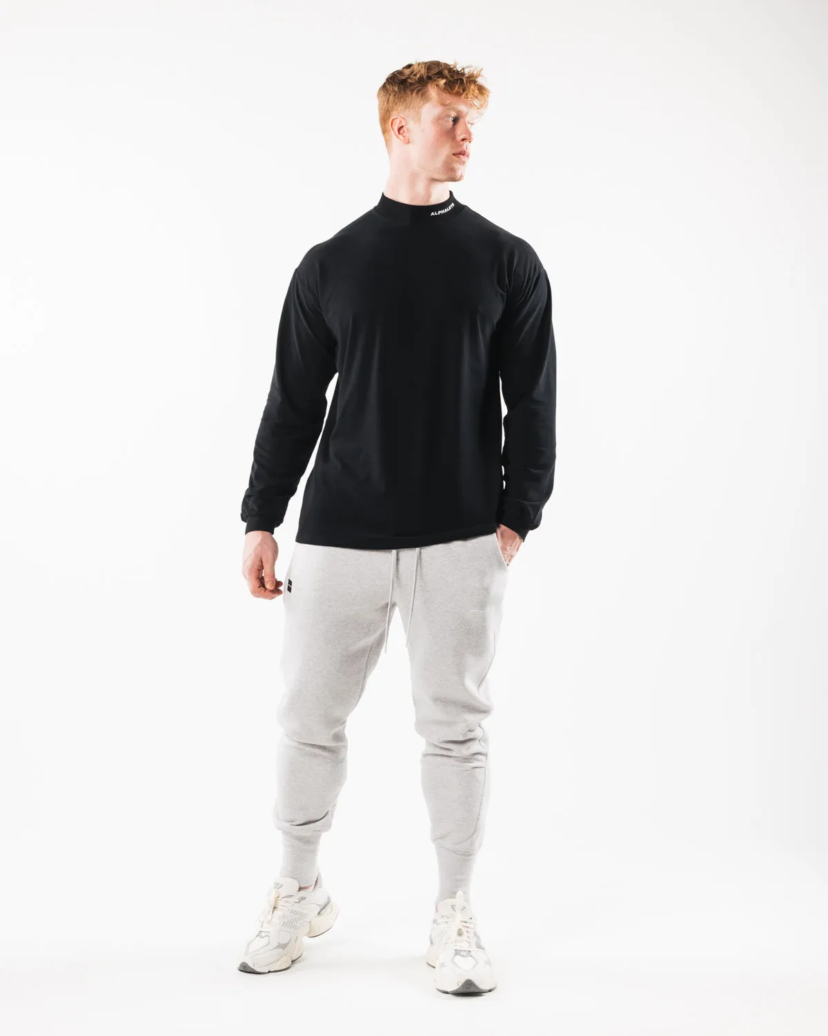 Brushed Core Mock Neck LS - Black