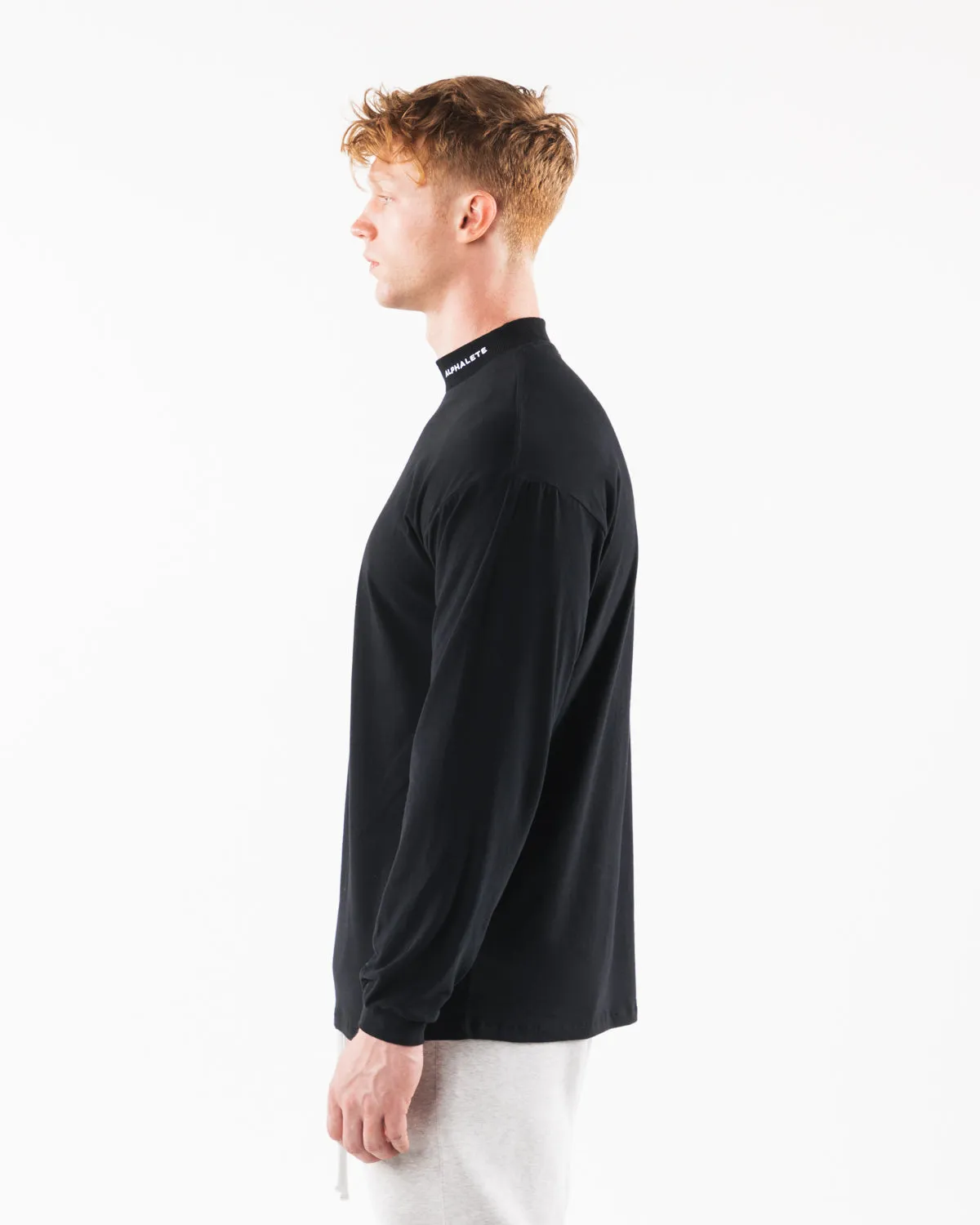 Brushed Core Mock Neck LS - Black