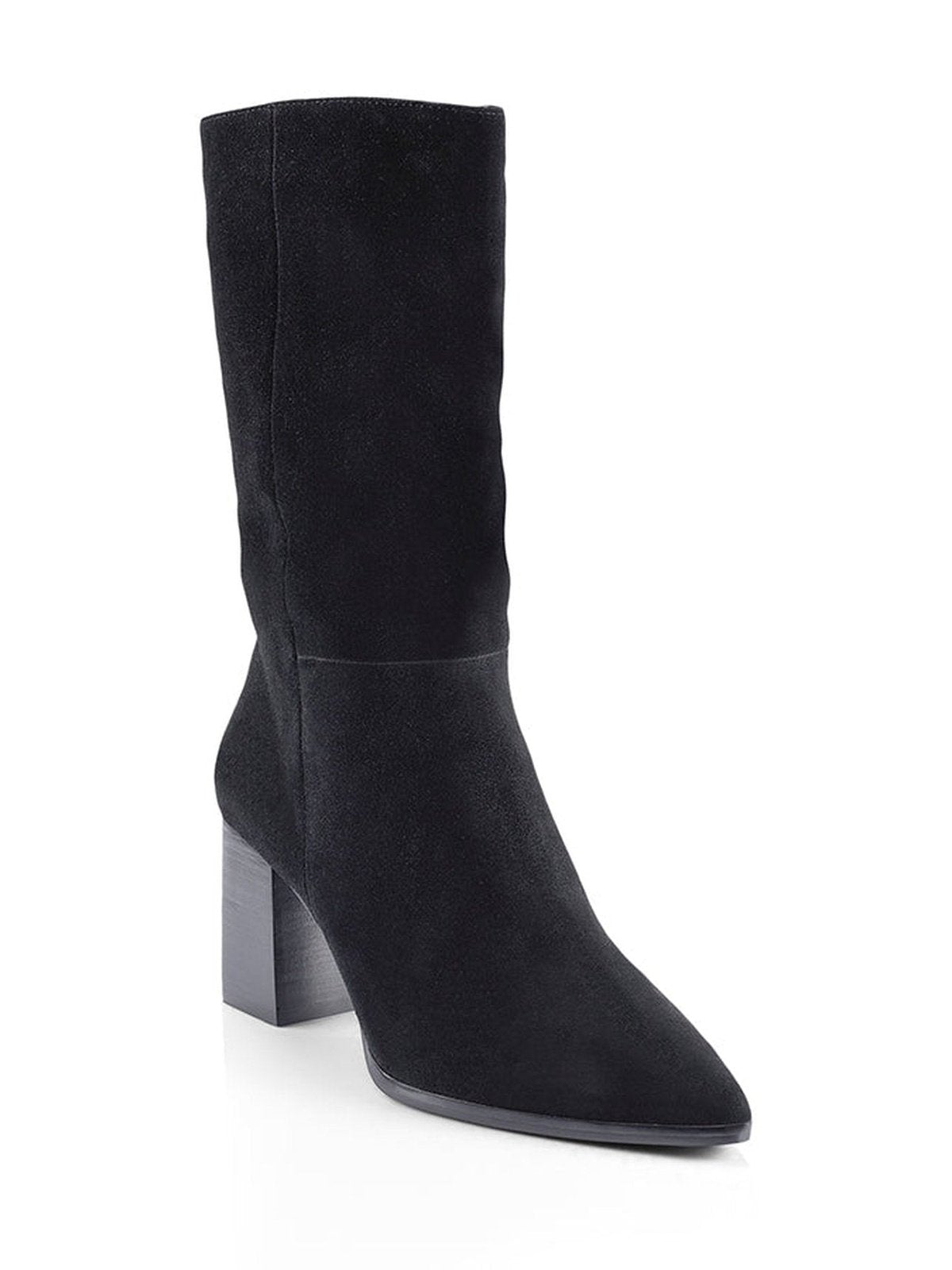 Bumper Mid Calf Boots - Black Suede