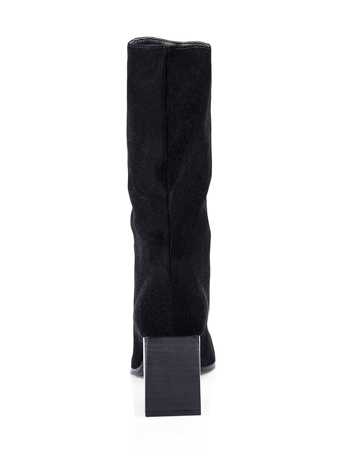 Bumper Mid Calf Boots - Black Suede