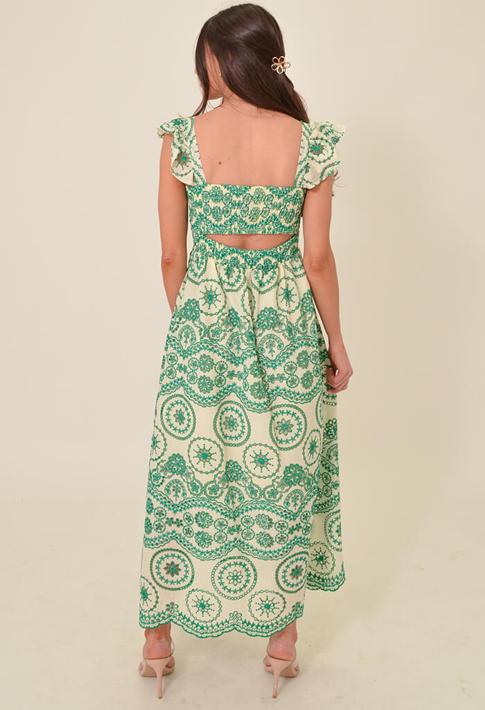 Camellia Midi Dress-Green