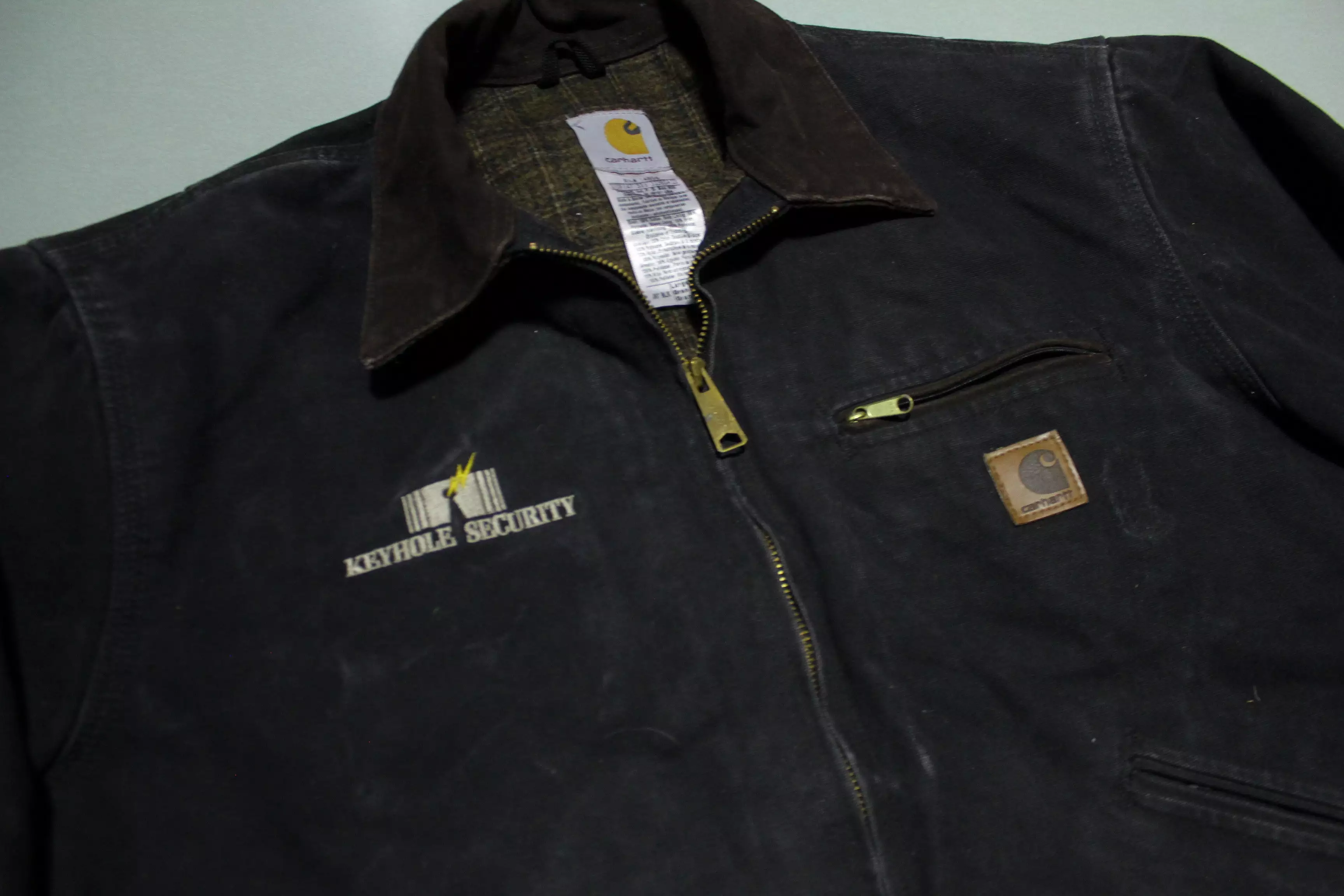 Carhartt J97 BLK Black Flannel Blanket Lined Detroit Work Jacket