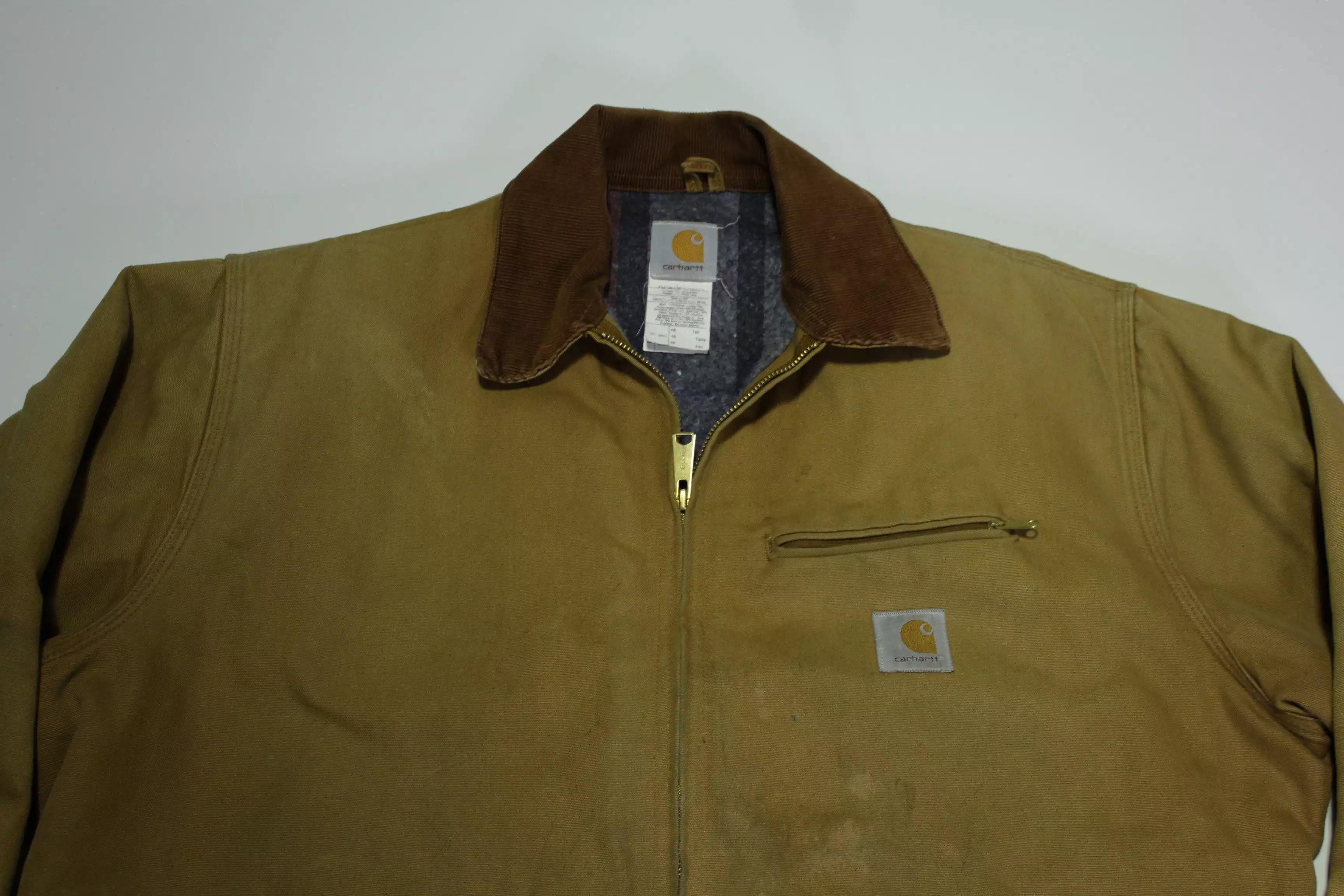 Carhartt Vintage 90s Detroit Blanket Troy Lined Work Jacket Made in USA BRN Coat