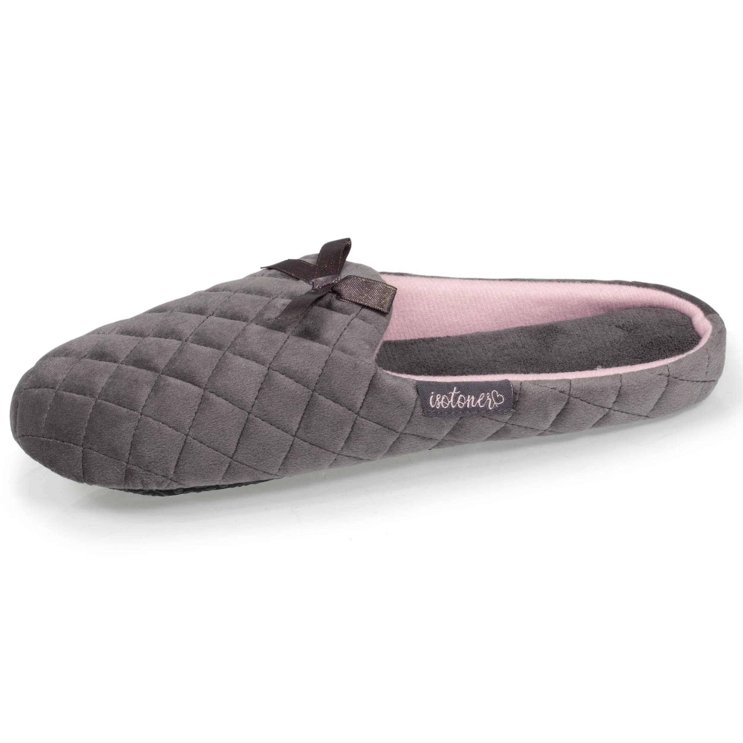 Chaussons mules Femme Gris foncé matelassé