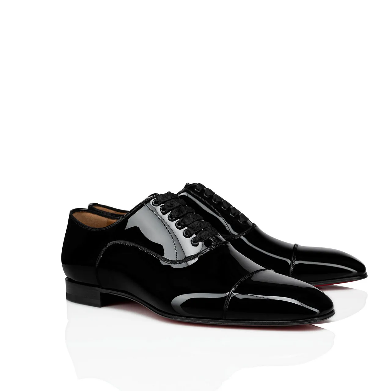 CHRISTIAN LOUBOUTIN Greggo Patent Leather Oxford Shoes - Black