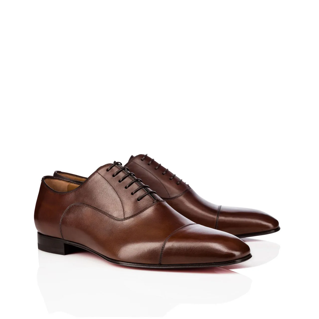 CHRISTIAN LOUBOUTIN Greggo Patine Leather Oxford Shoes - Brown