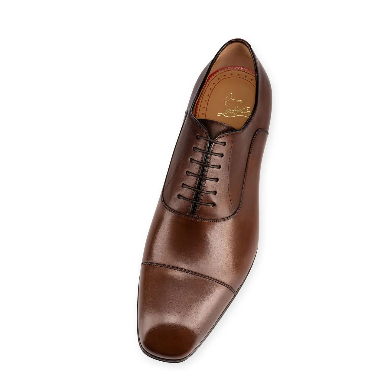 CHRISTIAN LOUBOUTIN Greggo Patine Leather Oxford Shoes - Brown