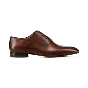 CHRISTIAN LOUBOUTIN Greggo Patine Leather Oxford Shoes - Brown