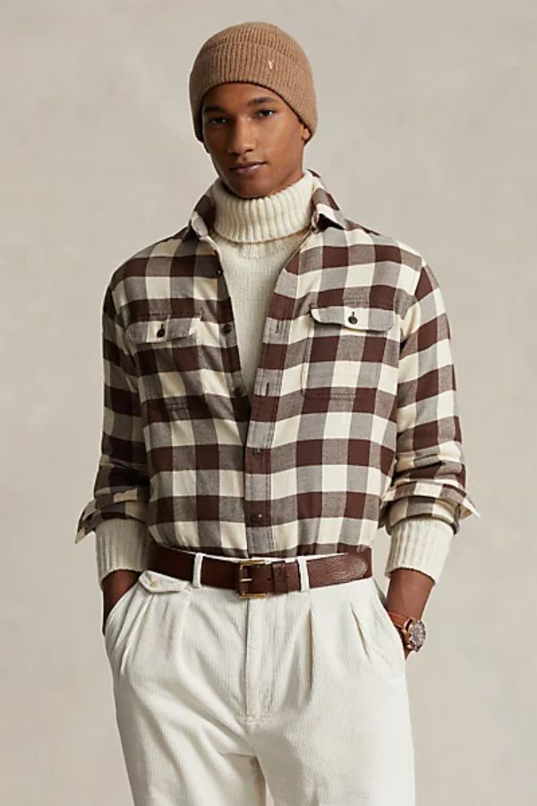 Classic Fit Checked Twill Workshirt