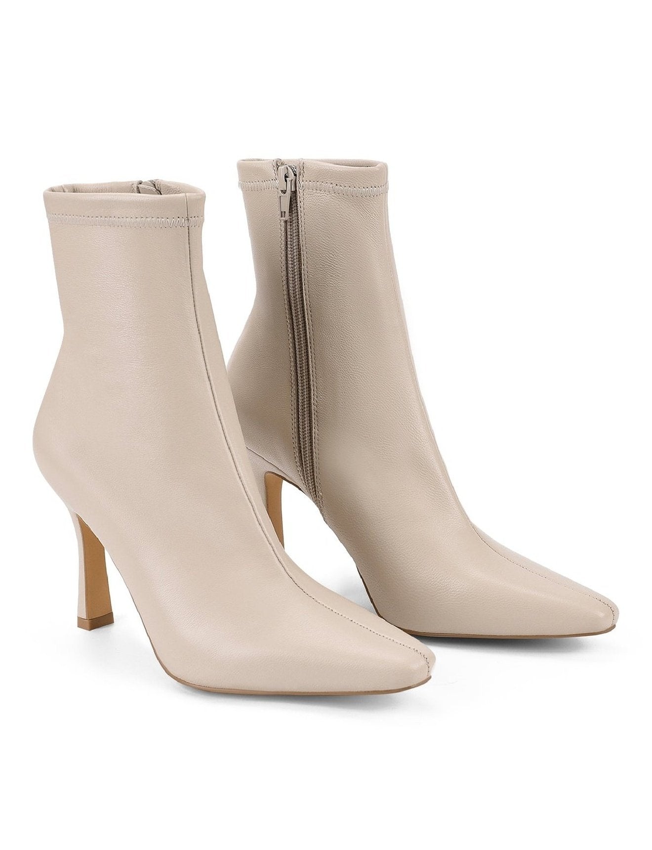 Dillon Stretch Ankle Boots - Bone Stretch Leather