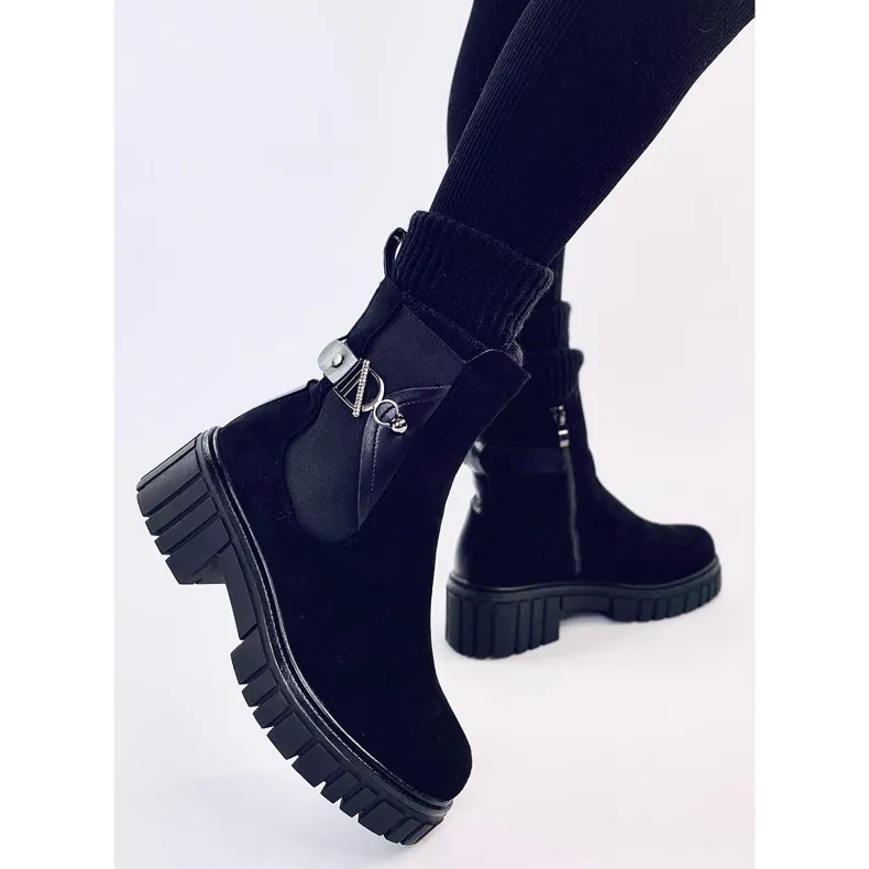 Errol Black platform Chelsea boots