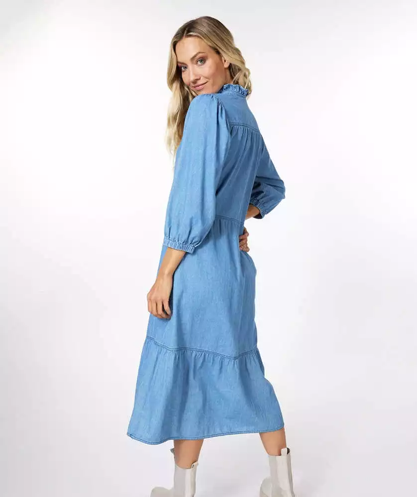 Esqualo Dress Long Denim - SP2316005