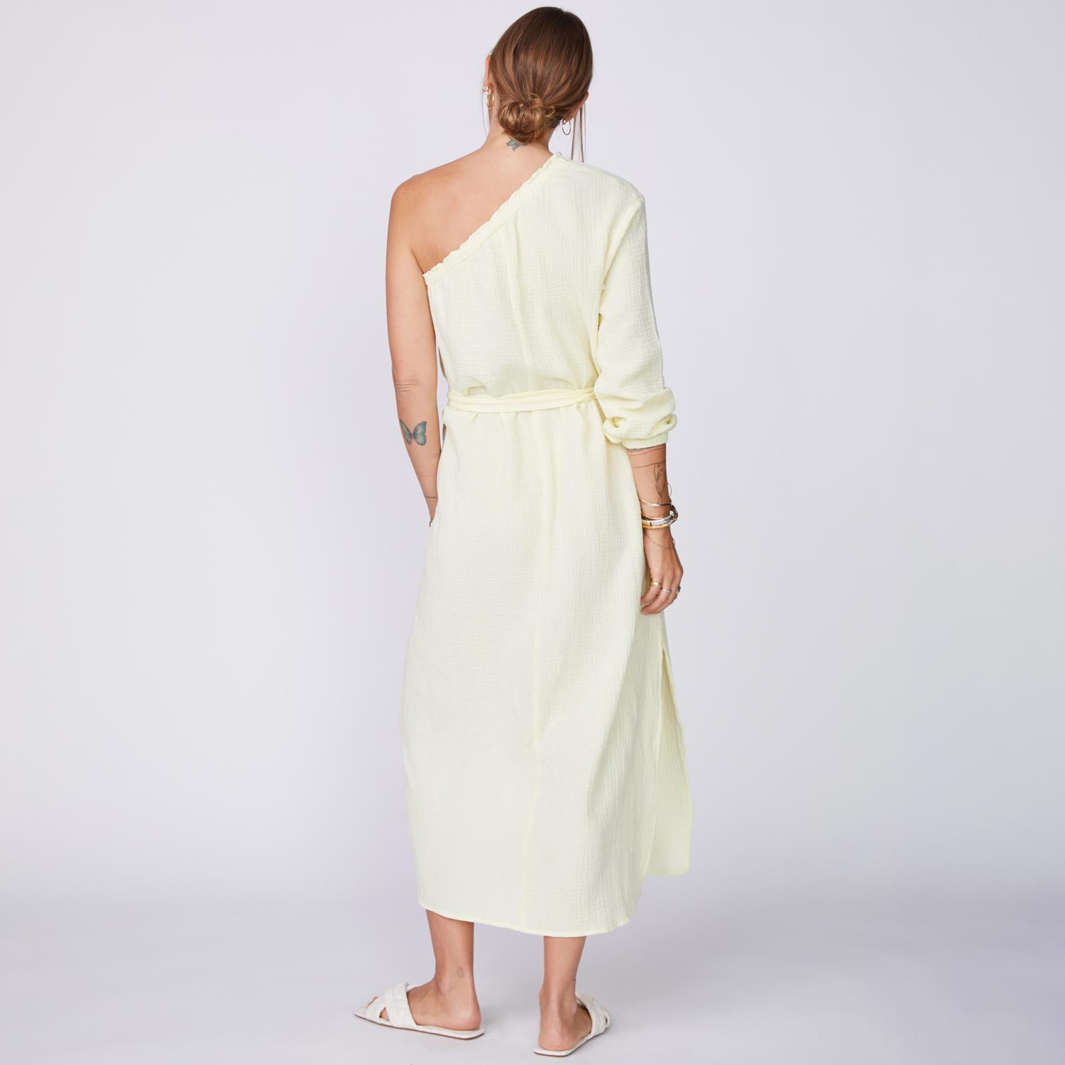 Gauze One Shoulder Dress