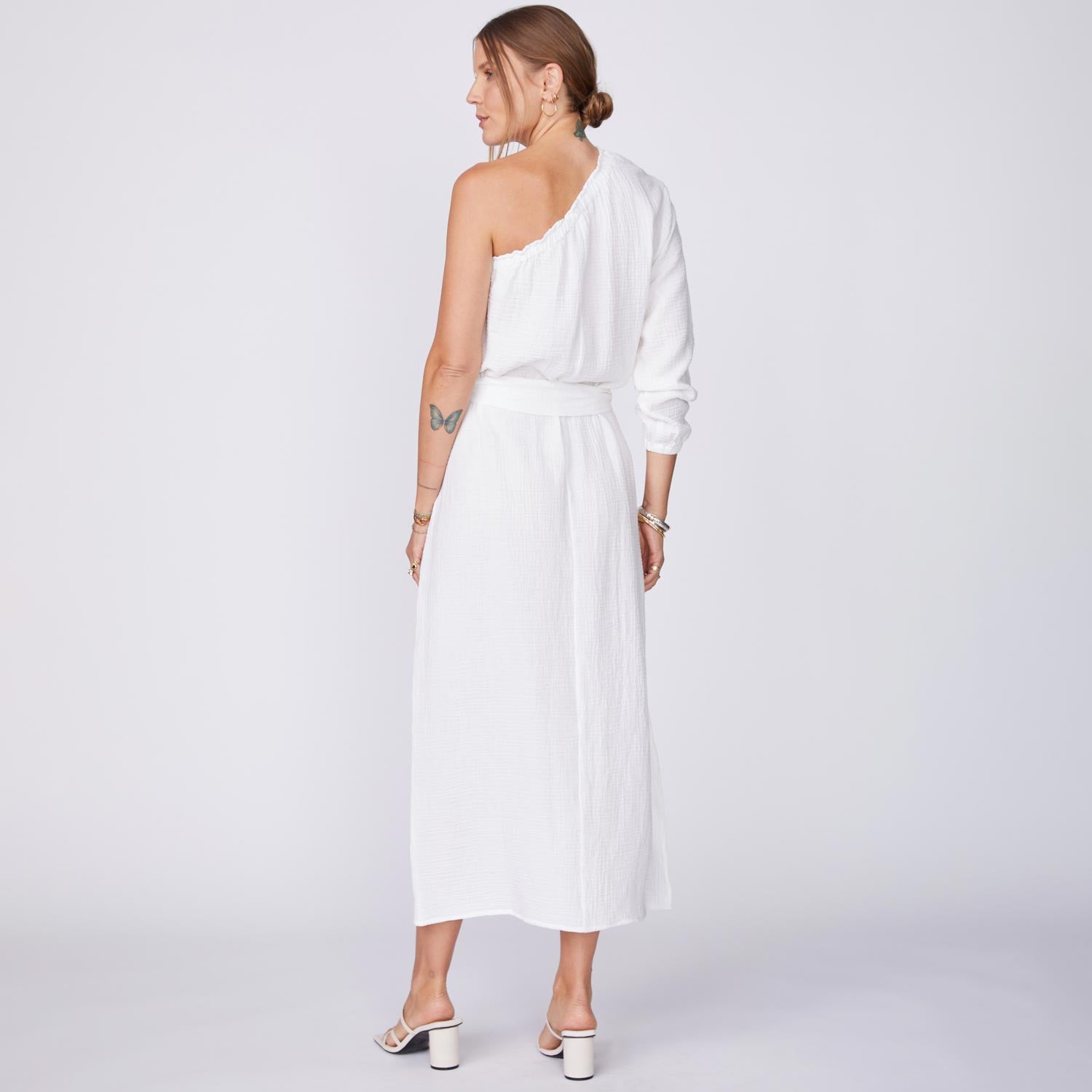 Gauze One Shoulder Dress