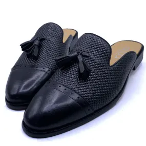 GC tasseled leather Mules | Black