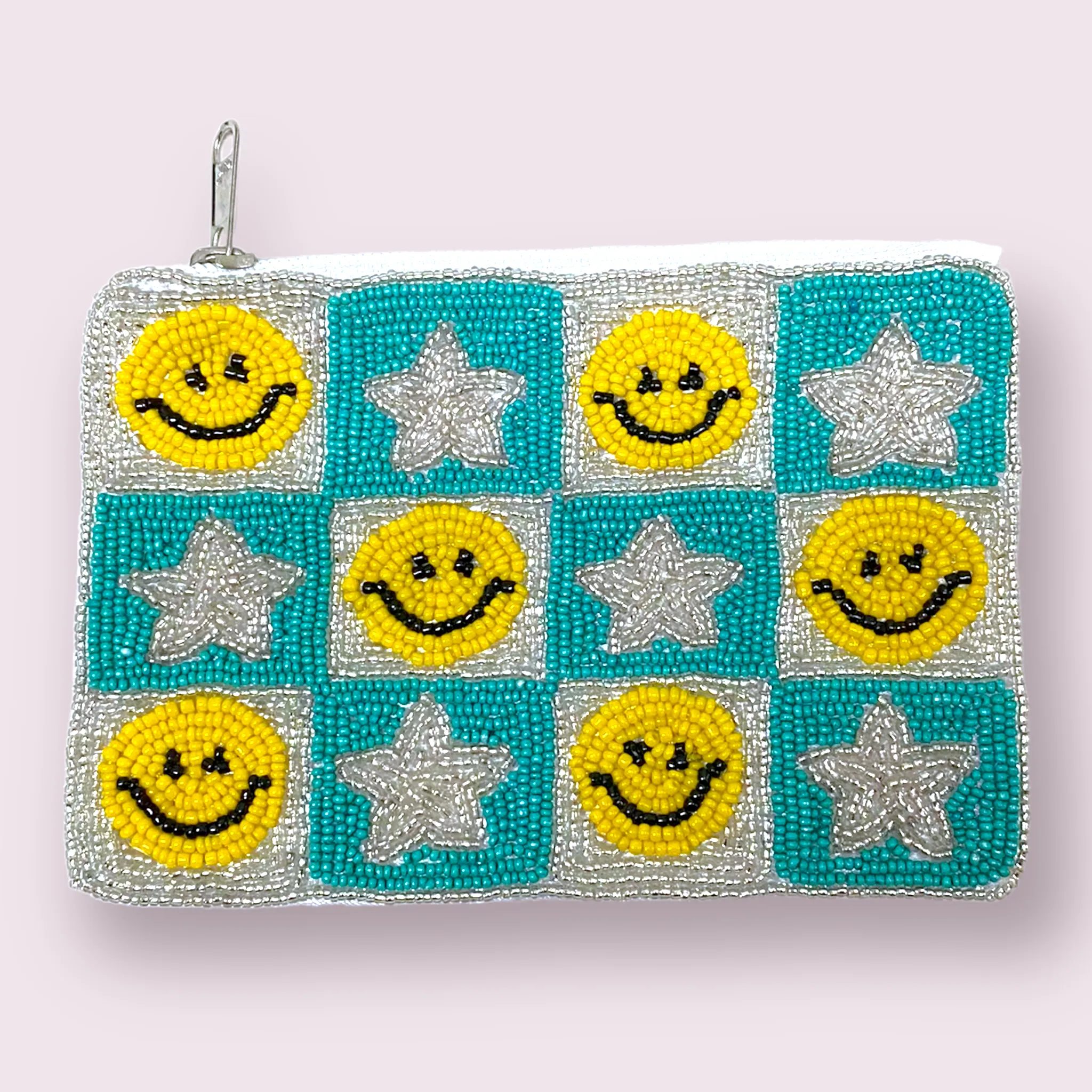 Happy Stars Seed Bead Coin Purse