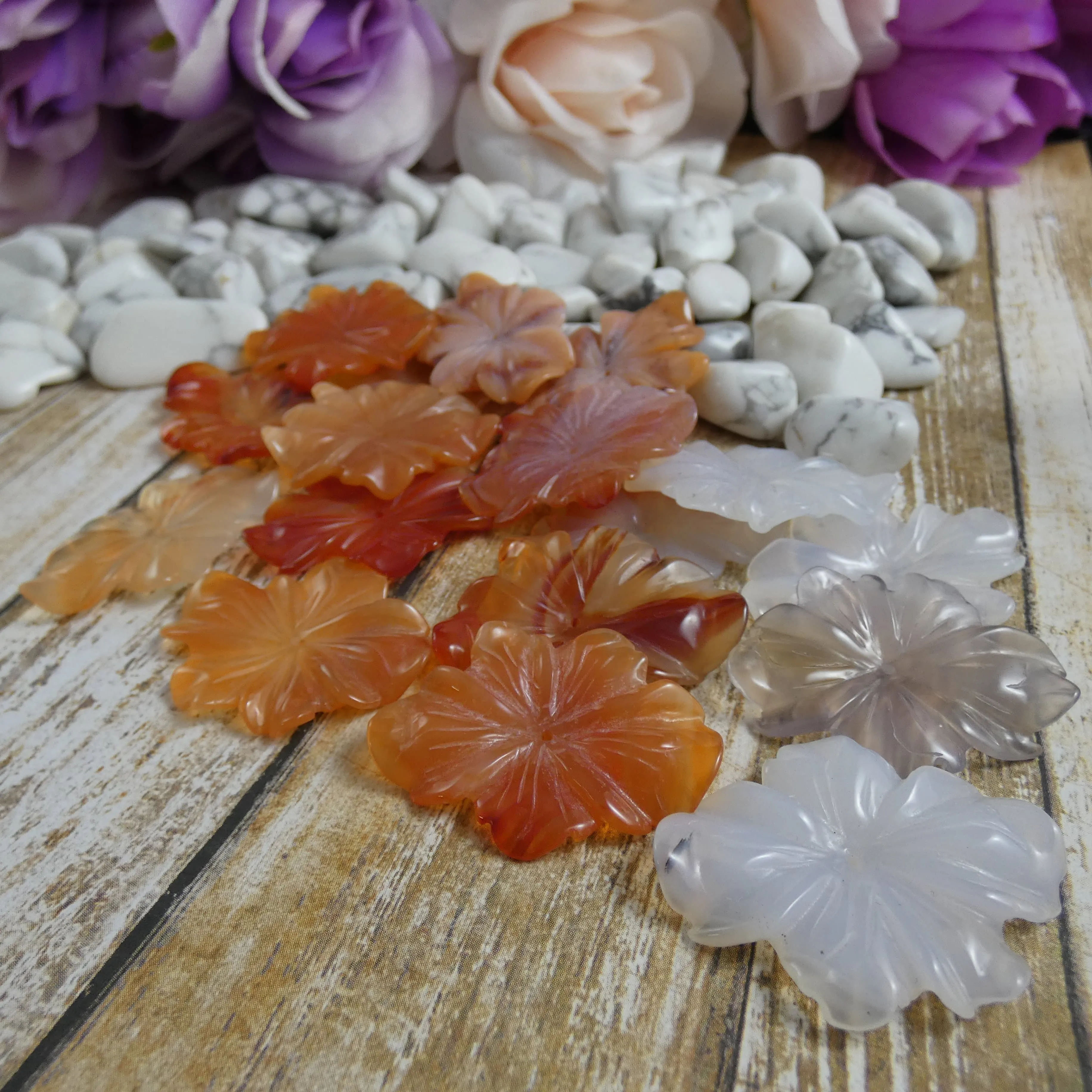 Hibiscus Flower Beads (Center Drilled)