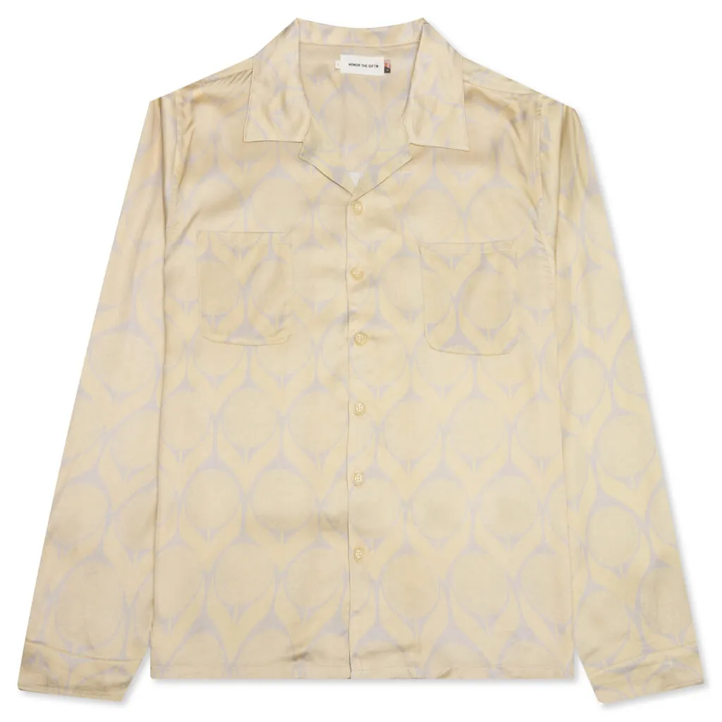 Honor The Gift Floral L/S Button Up - Cream