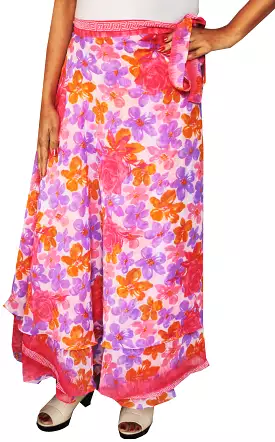 Indian Skirt Womens Wrap Around India Clothing (Pink)