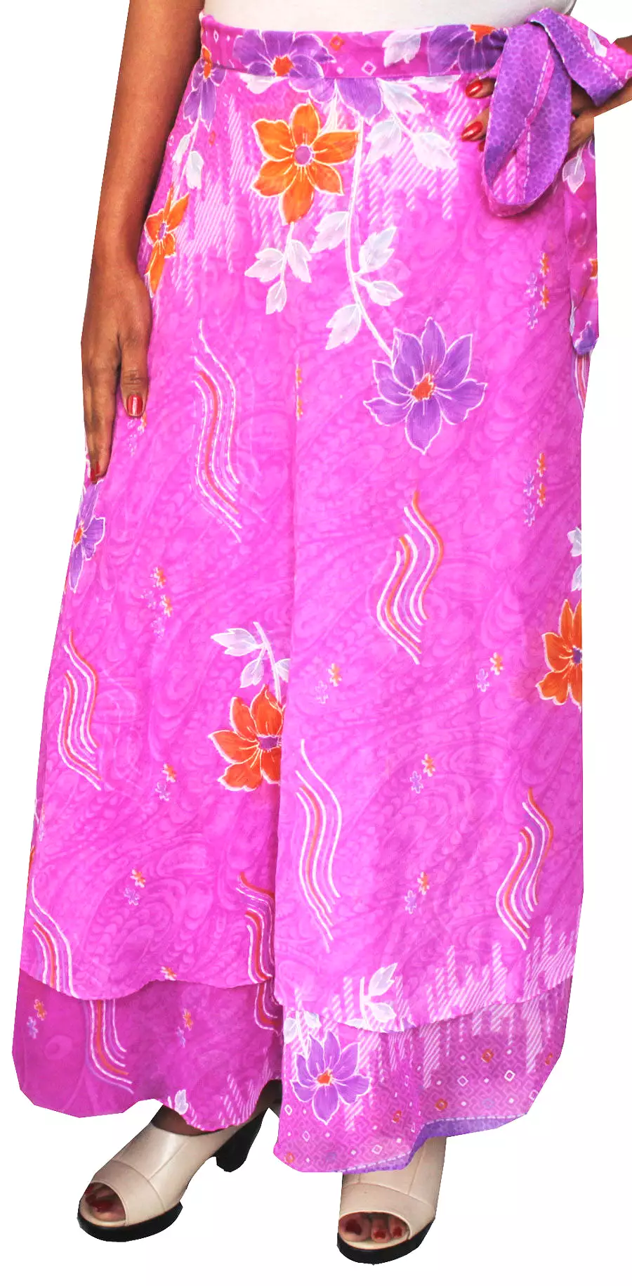 Indian Skirt Womens Wrap Around India Clothing (Pink)