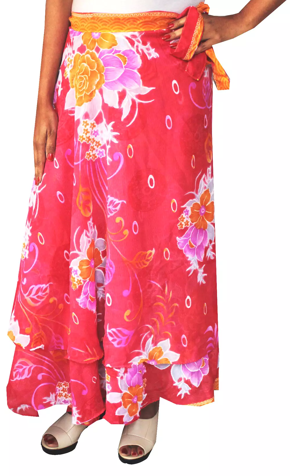 Indian Skirt Womens Wrap Around India Clothing (Pink)