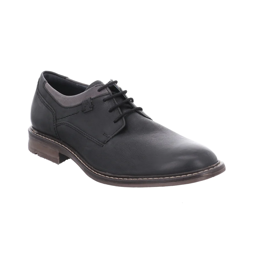 Josef Seibel Mens Earl Lace Up Oxford Shoes- Black