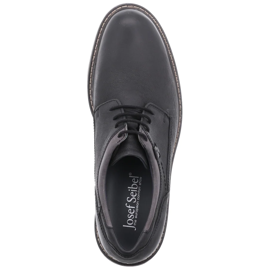 Josef Seibel Mens Earl Lace Up Oxford Shoes- Black