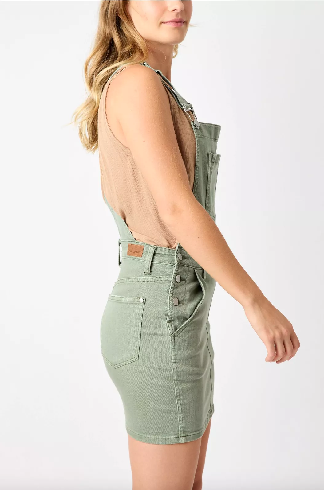 Judy Blue Garment Dyed Overall Skirt - Sage