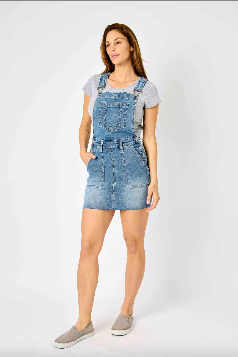 Judy Blue Raw Hem Overall Skirt