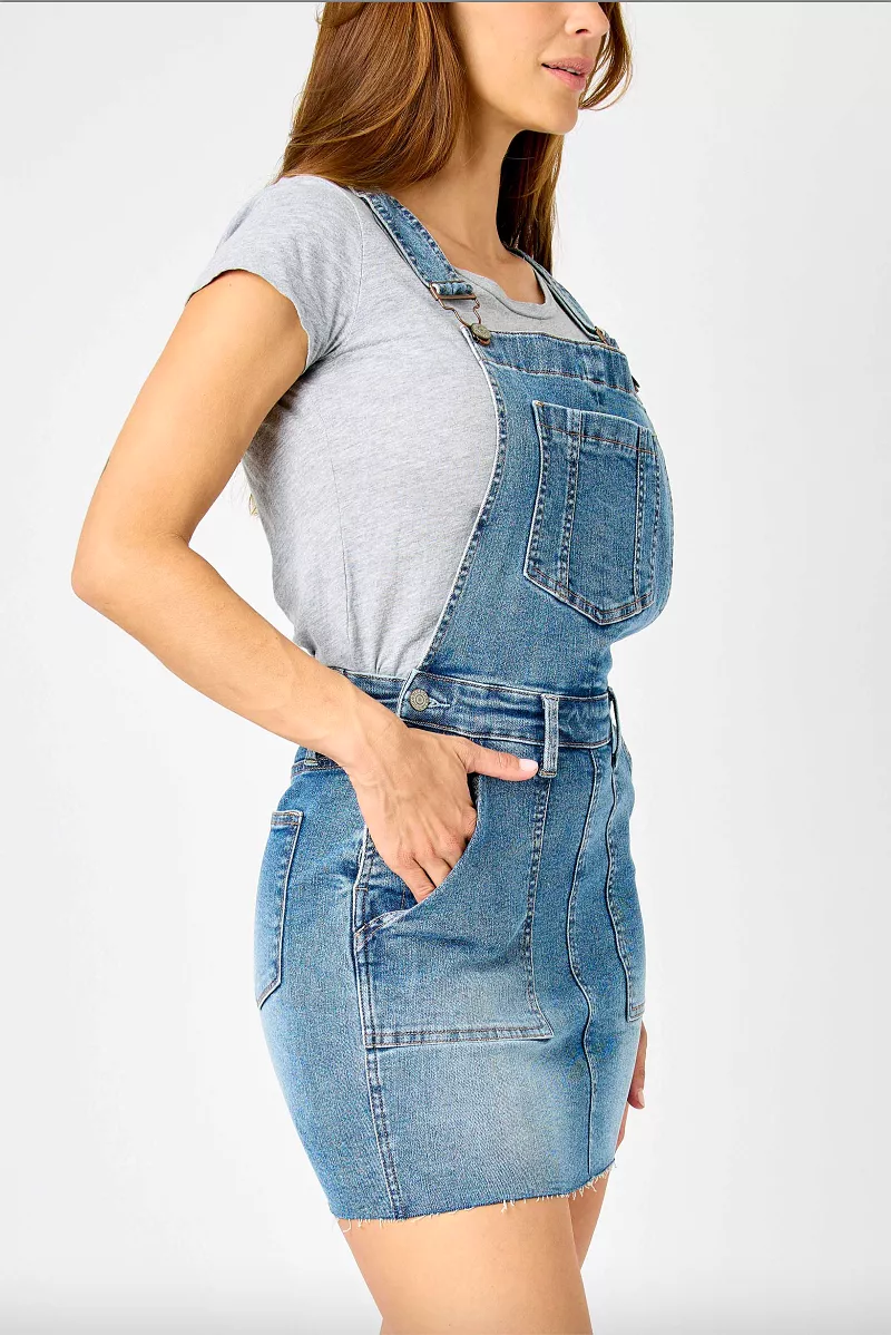 Judy Blue Raw Hem Overall Skirt