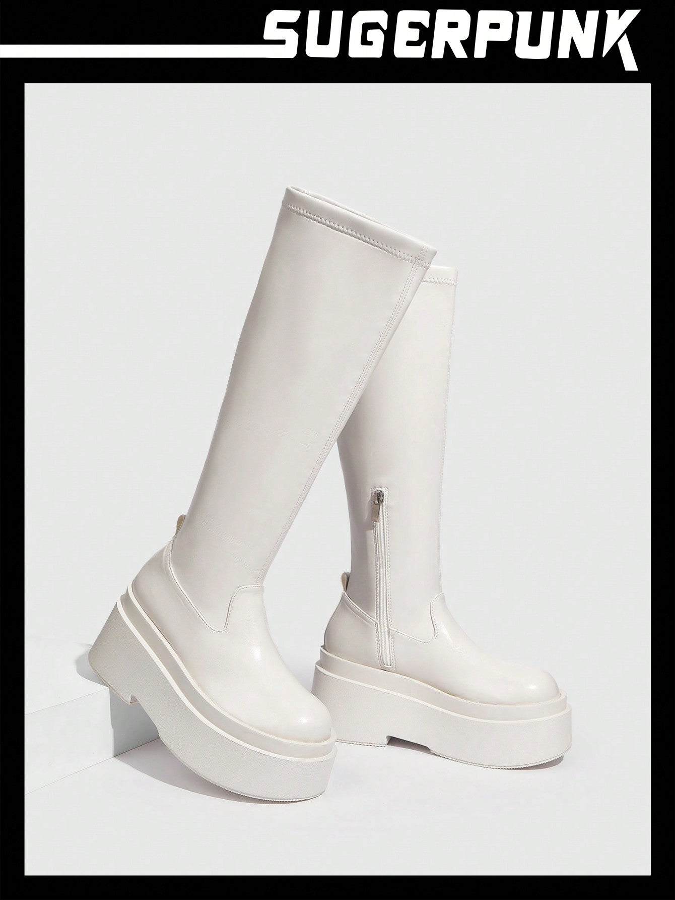 Ladies' Shoes New Years Fashion Solid White Chunky Sole Boots