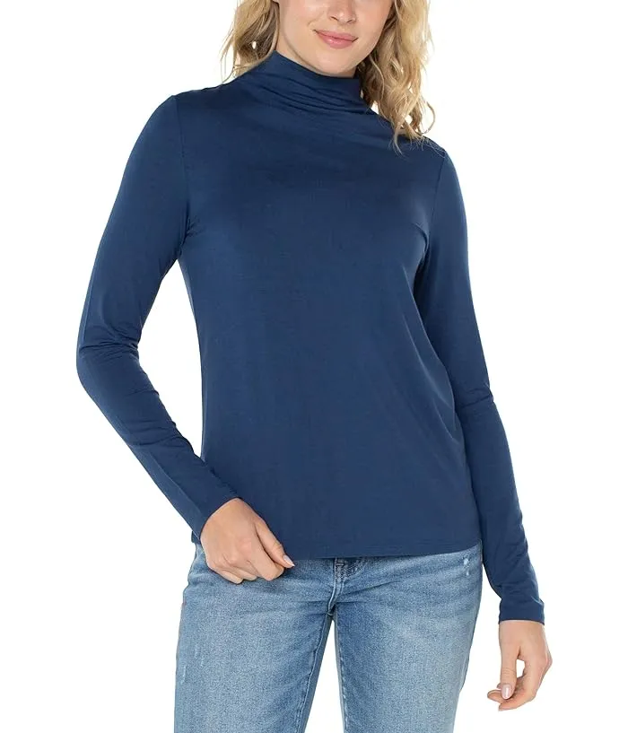 Liverpool Los Angeles Long Sleeve Mock Neck Knit Top