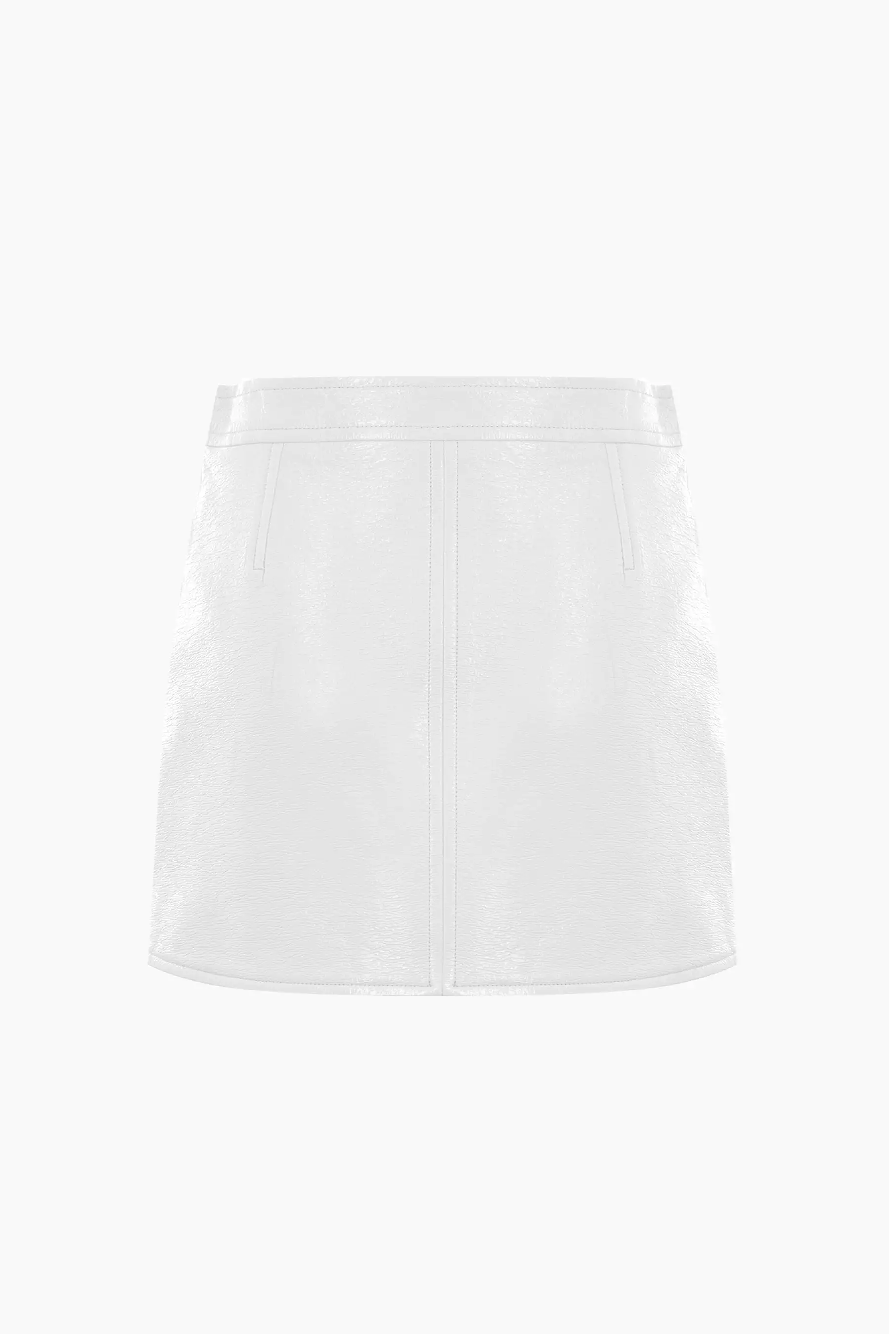 logo embroidered vinyl miniskirt