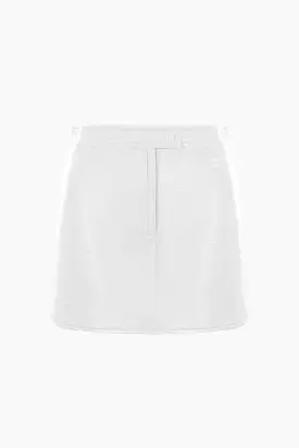 logo embroidered vinyl miniskirt