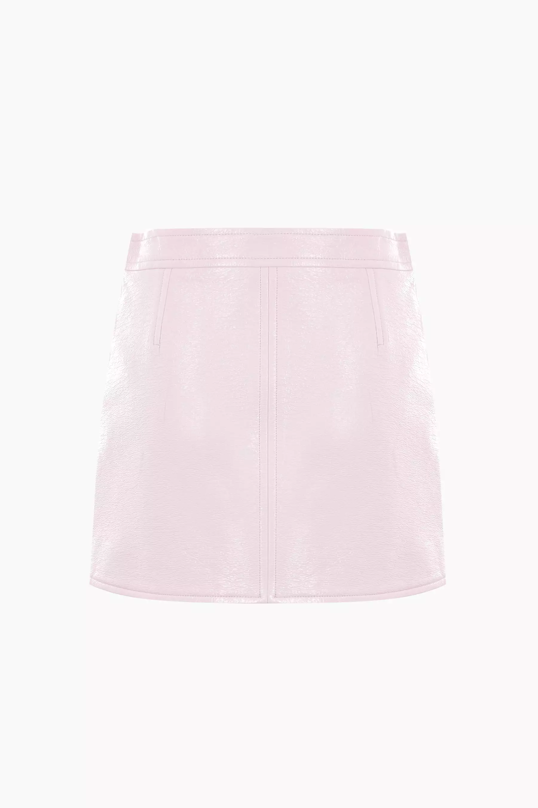 logo embroidered vinyl miniskirt