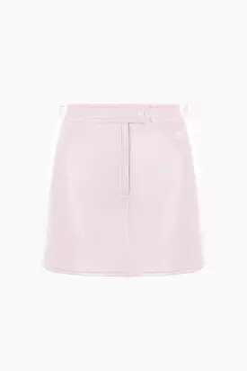 logo embroidered vinyl miniskirt