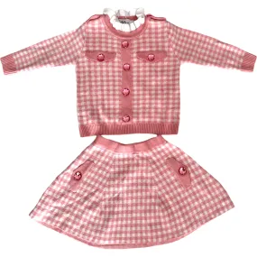 Lola + The Boys Gingham Gem Sweater Set