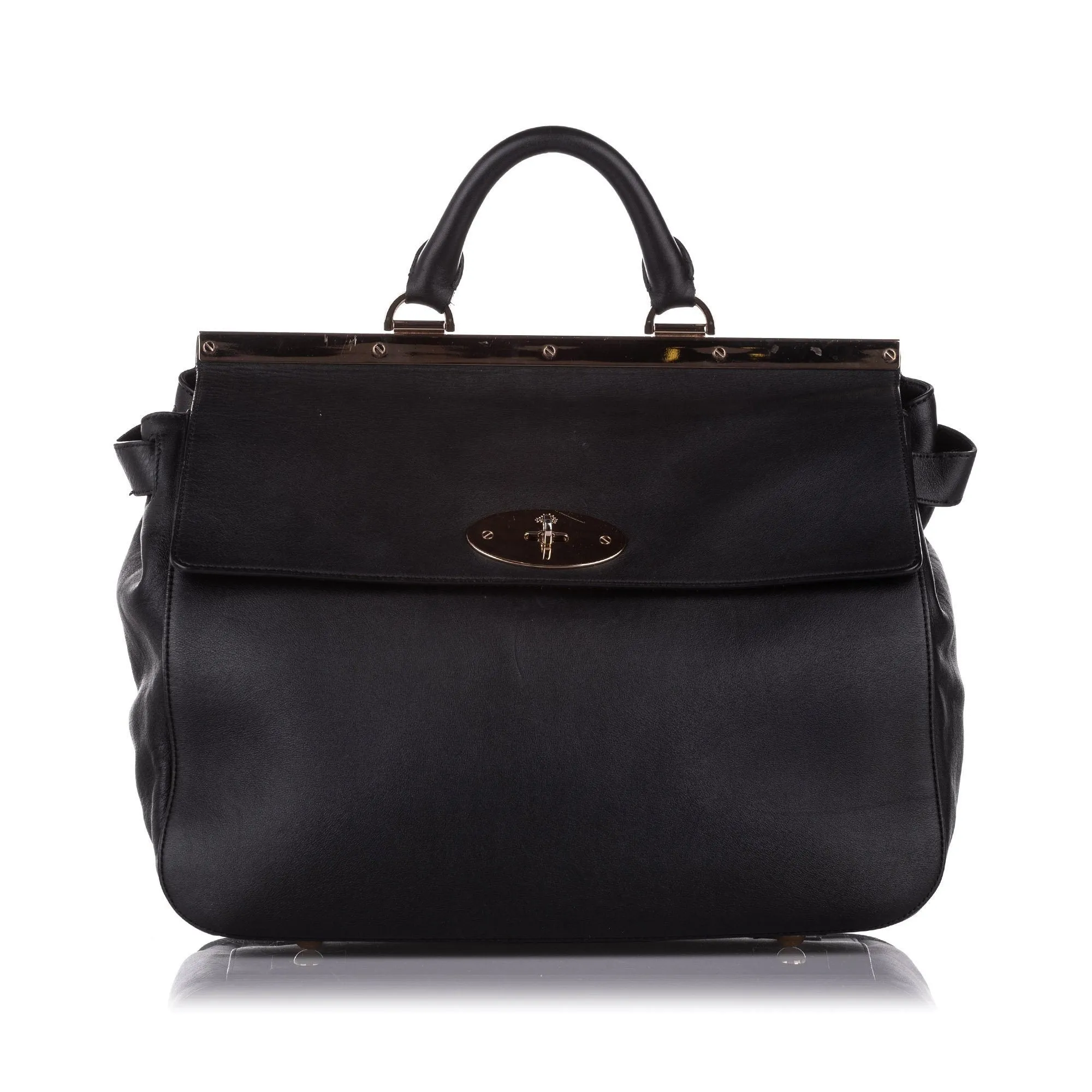 Mulberry Large Black Suffolk Leather Satchel