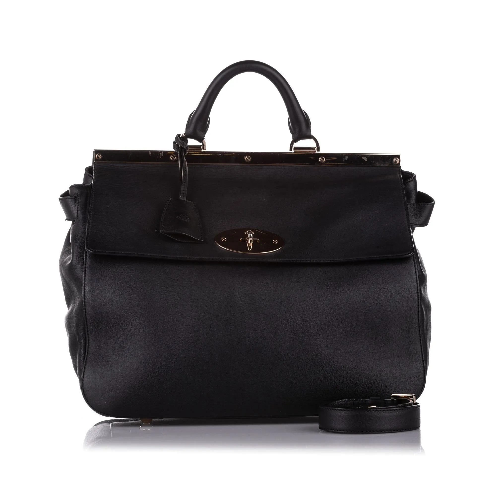 Mulberry Large Black Suffolk Leather Satchel