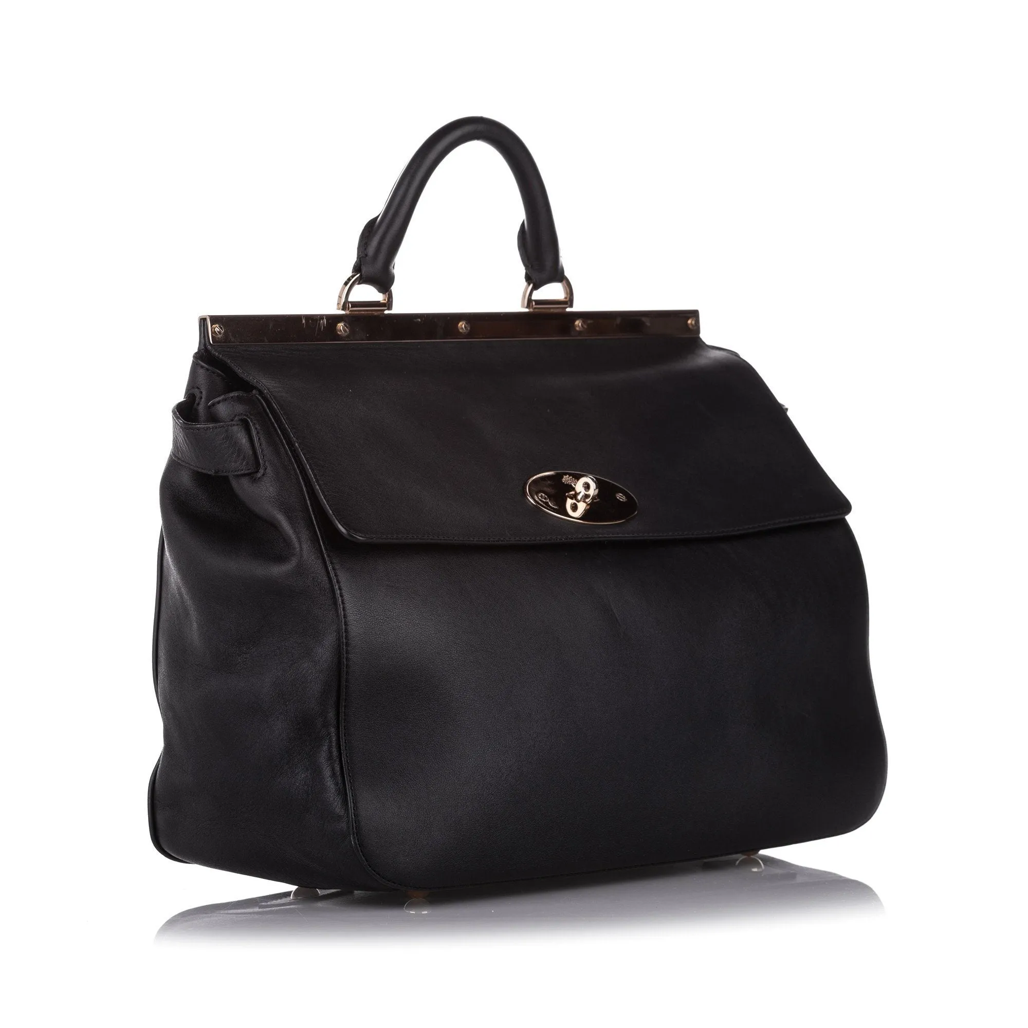 Mulberry Large Black Suffolk Leather Satchel