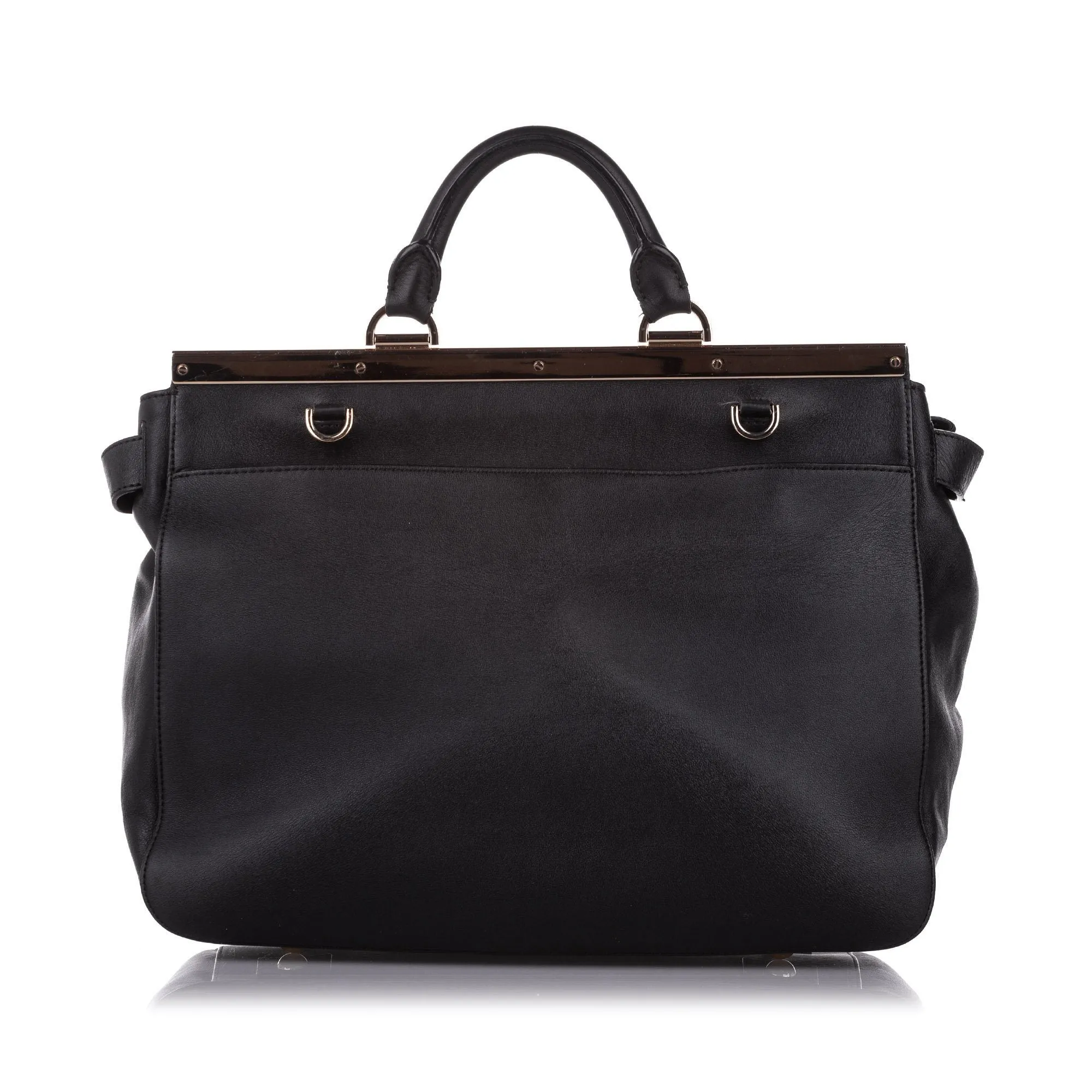 Mulberry Large Black Suffolk Leather Satchel