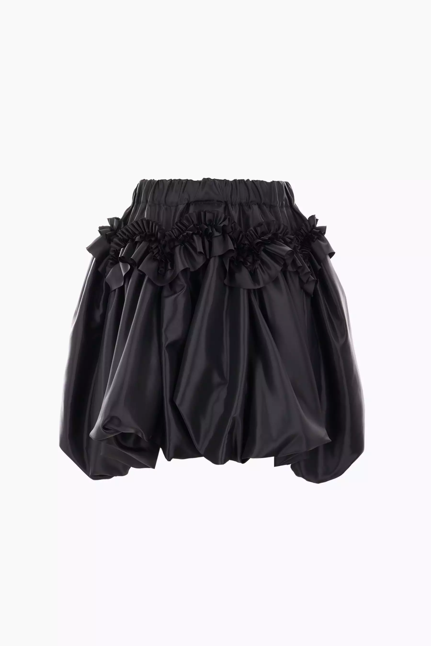 nylon balloon miniskirt with volant