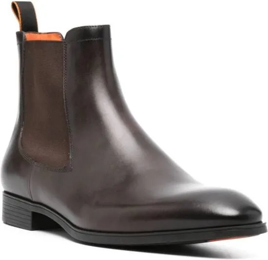 Santoni leather Chelsea boots Brown