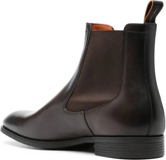 Santoni leather Chelsea boots Brown