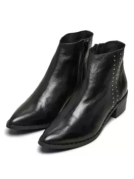 SELECTED FEMME Black leather ankle boot