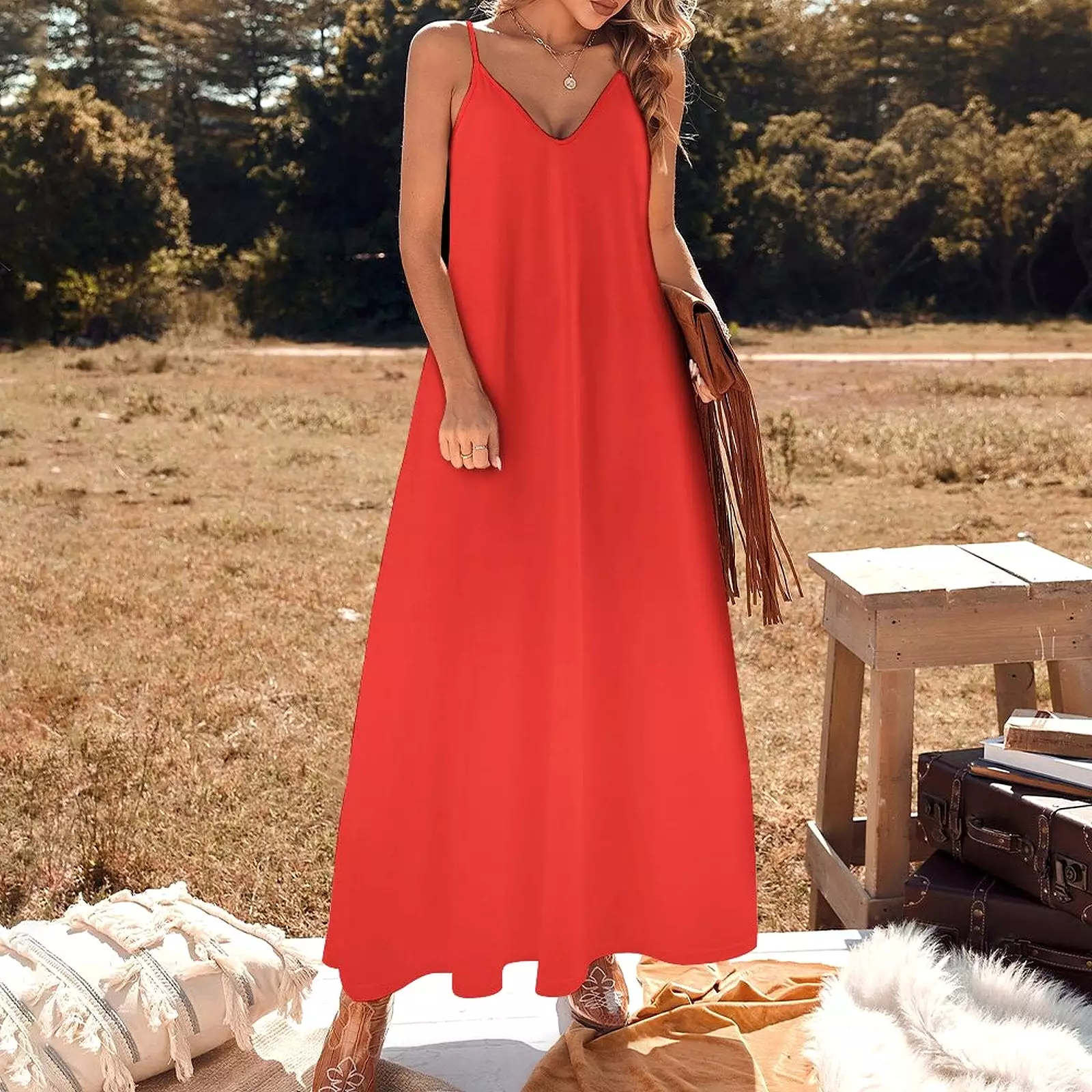 Spaghetti Strap Ankle-Length Dress Long dress